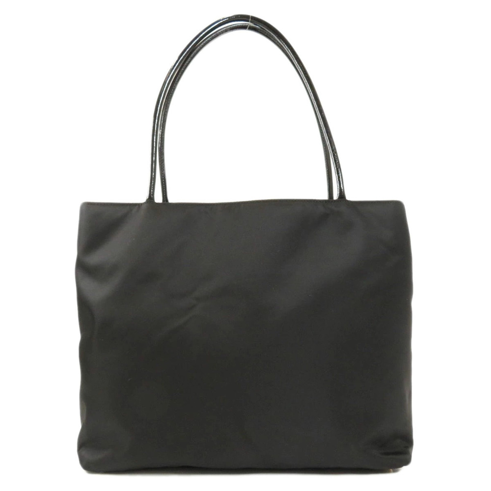 Prada black Triangle Shoulder Tote Tessuto Logo Bag